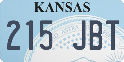 KS license plate 215JBT