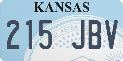 KS license plate 215JBV