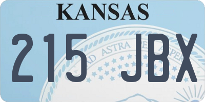 KS license plate 215JBX