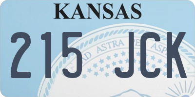 KS license plate 215JCK