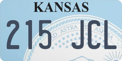 KS license plate 215JCL