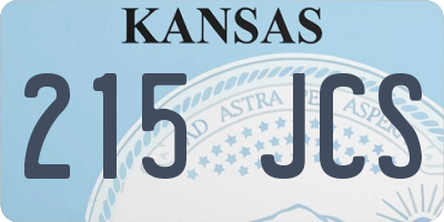 KS license plate 215JCS