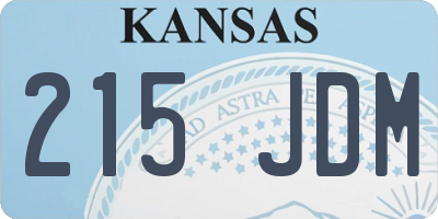 KS license plate 215JDM