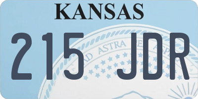 KS license plate 215JDR