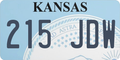 KS license plate 215JDW