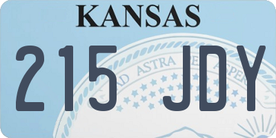 KS license plate 215JDY