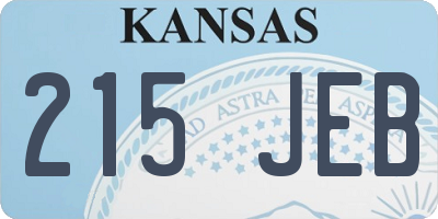 KS license plate 215JEB