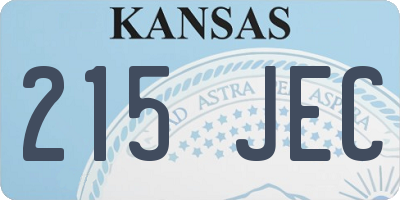 KS license plate 215JEC