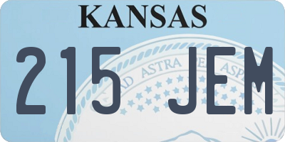 KS license plate 215JEM