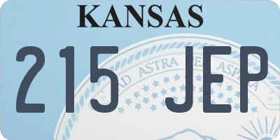 KS license plate 215JEP