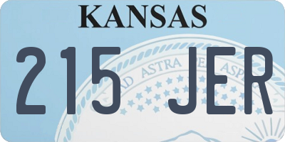 KS license plate 215JER