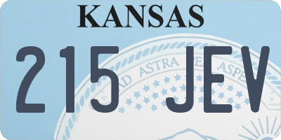 KS license plate 215JEV