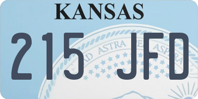 KS license plate 215JFD