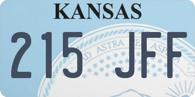 KS license plate 215JFF