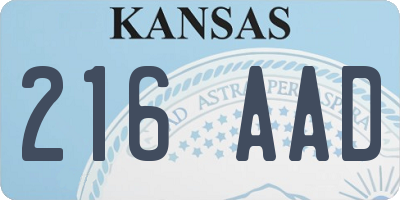 KS license plate 216AAD
