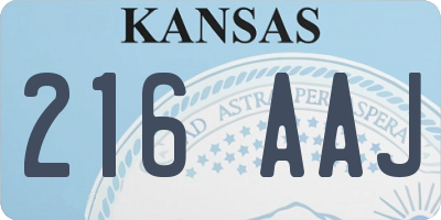 KS license plate 216AAJ