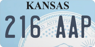 KS license plate 216AAP