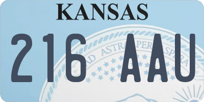 KS license plate 216AAU