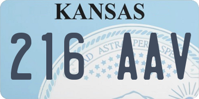 KS license plate 216AAV