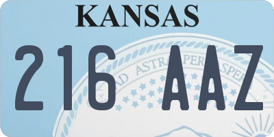 KS license plate 216AAZ