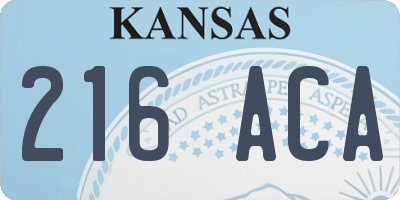 KS license plate 216ACA
