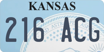 KS license plate 216ACG
