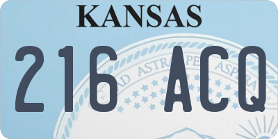 KS license plate 216ACQ