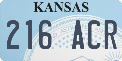 KS license plate 216ACR