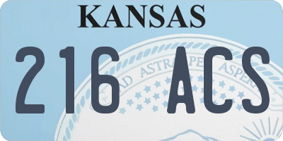 KS license plate 216ACS
