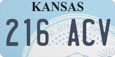 KS license plate 216ACV