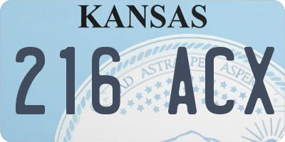KS license plate 216ACX