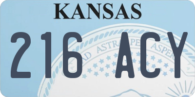 KS license plate 216ACY