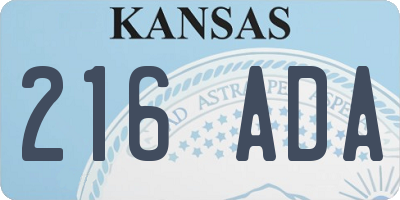 KS license plate 216ADA