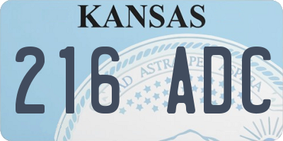 KS license plate 216ADC