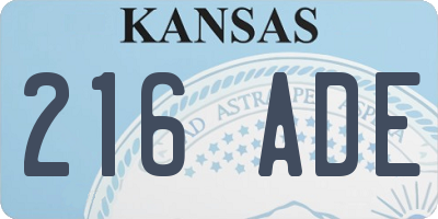 KS license plate 216ADE