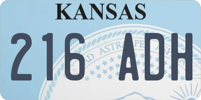 KS license plate 216ADH