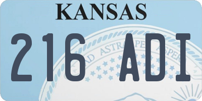 KS license plate 216ADI