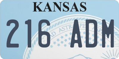 KS license plate 216ADM