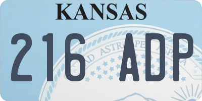 KS license plate 216ADP