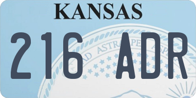 KS license plate 216ADR