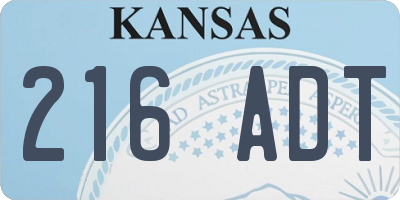KS license plate 216ADT
