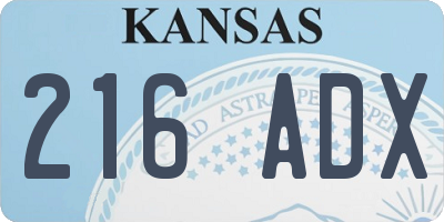 KS license plate 216ADX