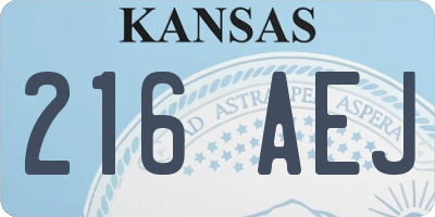 KS license plate 216AEJ