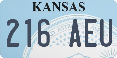 KS license plate 216AEU