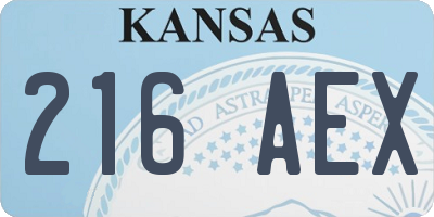 KS license plate 216AEX