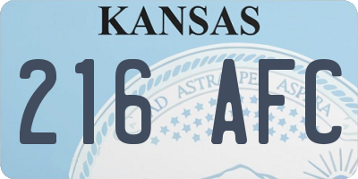KS license plate 216AFC