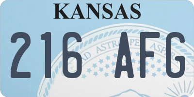 KS license plate 216AFG