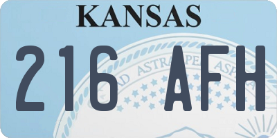 KS license plate 216AFH