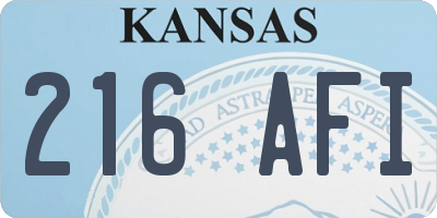 KS license plate 216AFI
