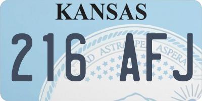 KS license plate 216AFJ